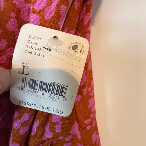 NWT Free People Dress Mini Pink and Rust - Picture 4 of 7